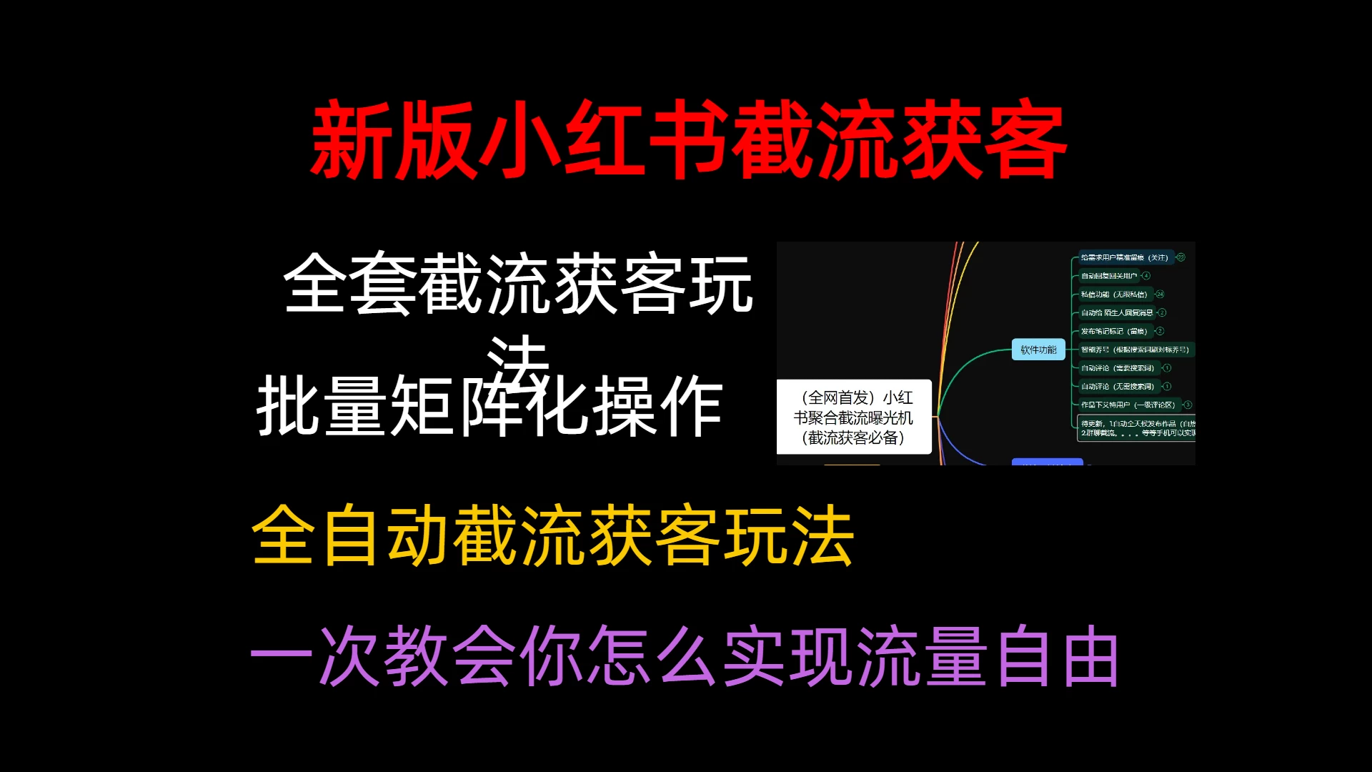 小红薯聚合截流曝光炮机，全套截流获客玩法，自热/截流神器 第1张